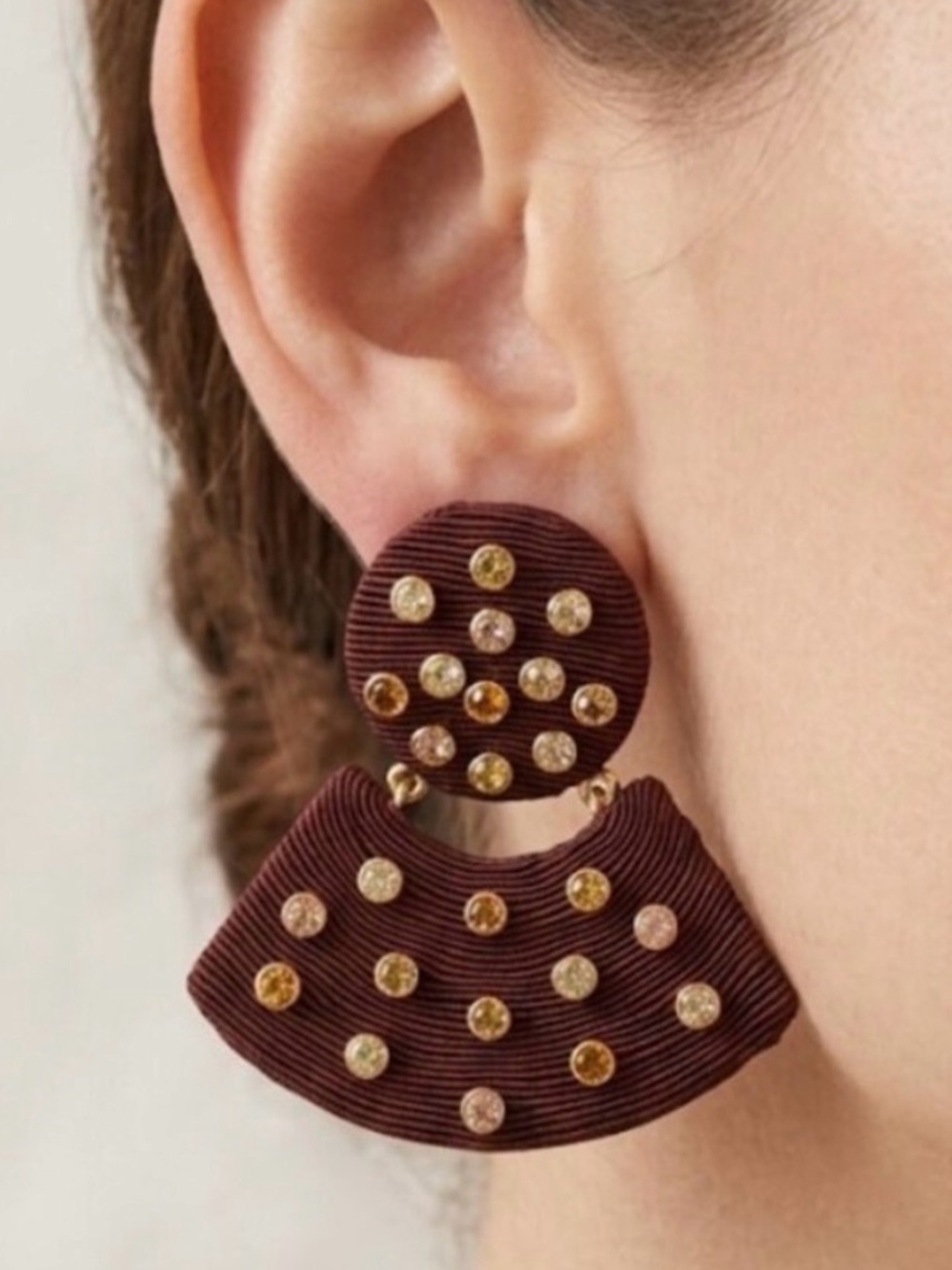 Tuckernuck NWT Brown Gemstone Meritt Earrings Pierced New